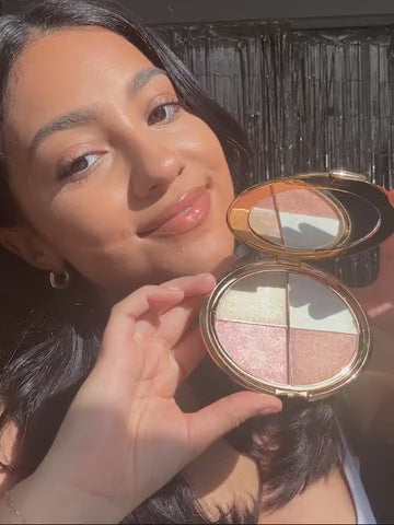 glow wardrobe highlighting eye & cheek palette